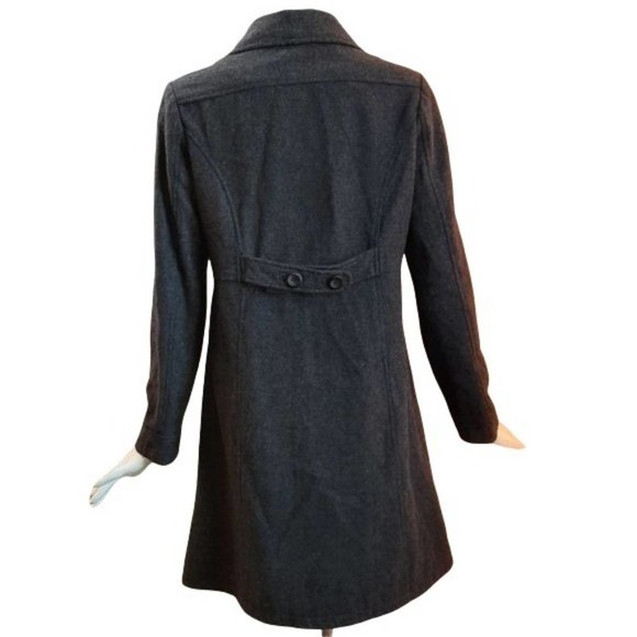 Empire Waist Gray fully Lined Wool Coat w/Pockets - Picture 7 of 11